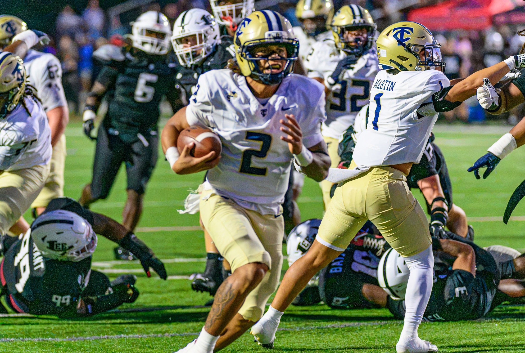 Aidan McPherson was unstoppable Friday night for No. 18 Thomas County Central, which rolled to its 20th consecutive victory. (PHOTO: Greg Giedd)