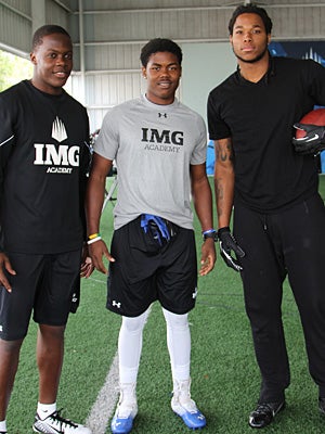Osborn was able to catch for eventual NFL draftee
Teddy Bridgewater (left) and work alongside Kelvin
Benjamin (right) during the NFL Network’s
GameChangers film shoot on campus.