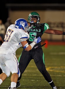 Upland defensive lineman Joe Mathis
has eight sacks on the season.