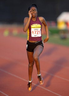 Girls 400 winner Shamier Little.