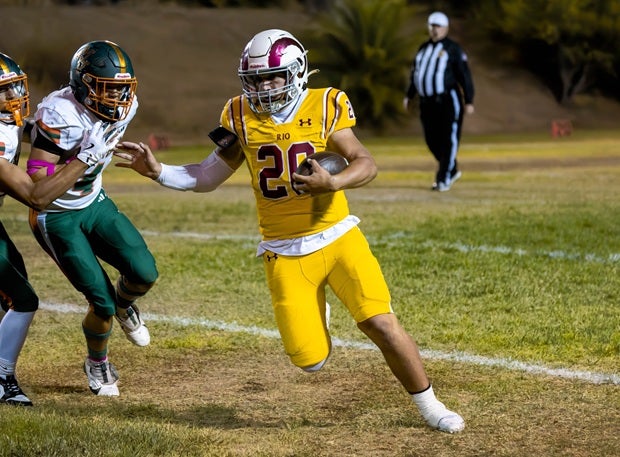 Ethan Friedel has rushed for 881 yards and 14 scores for Rio Vista, which is 5-2 overall and 4-0 in league play. (PHOTO: Richard Flink)