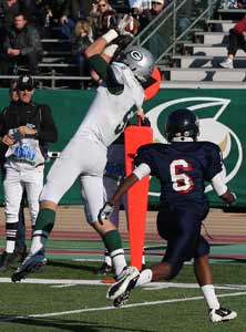 Granite Bay's Spencer Briare makes one of his two touchdown catches.