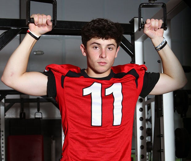 Before his senior season at Lake Travis, current Oklahoma Heisman hopeful Baker Mayfield posed for this candid. 