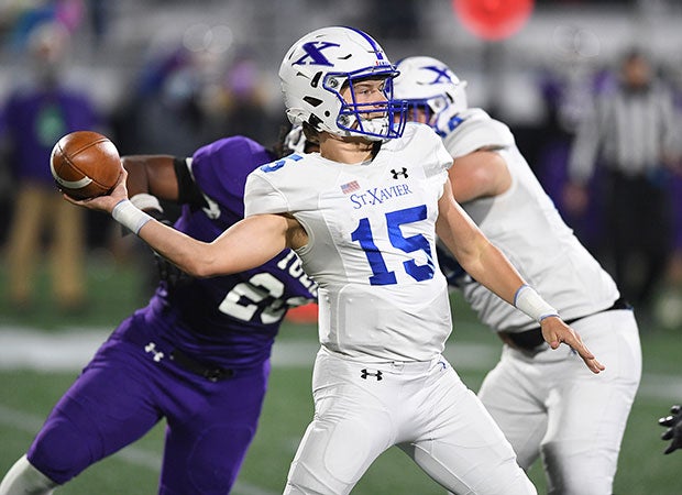Quarterback Brogan McCaughey had four touchdown passes in the first half.