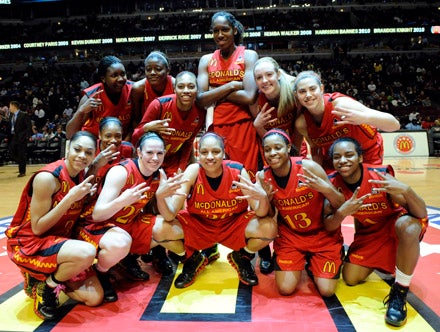 The East team wins with plenty of smiles and pointing fingers.