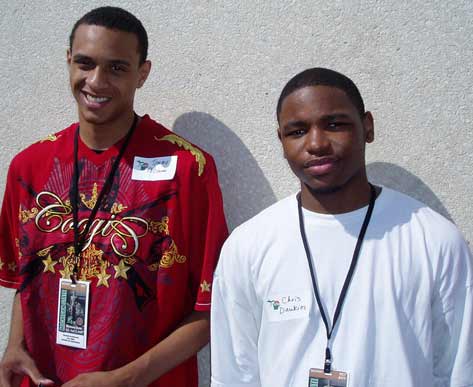 Christian Vaughn-Dawkins (right) with 6-foot-8 Saginaw High School star Tommie McCune.