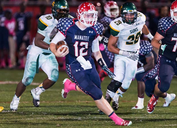 Quarterback Joshua Meyer threw the game-winning score for Manatee.