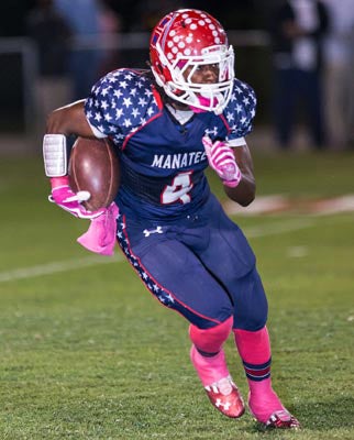 Manatee's Marquel Hines had two touchdowns.