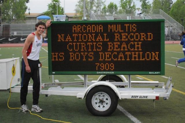 Beach after record-setting performance at Arcadia Invitational.