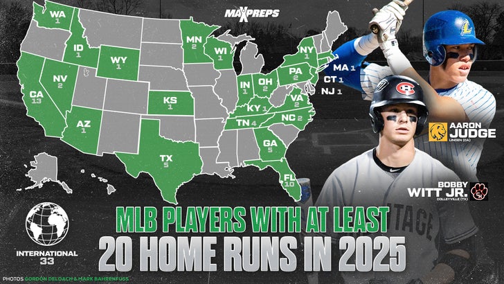 MAP: Every MLB player with 20-plus HRs