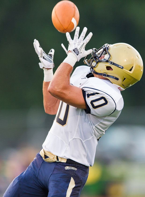 Colin Jonov of Franklin Regional (Murrysville, Pa.) hauls in a catch against Mars (Pa.).