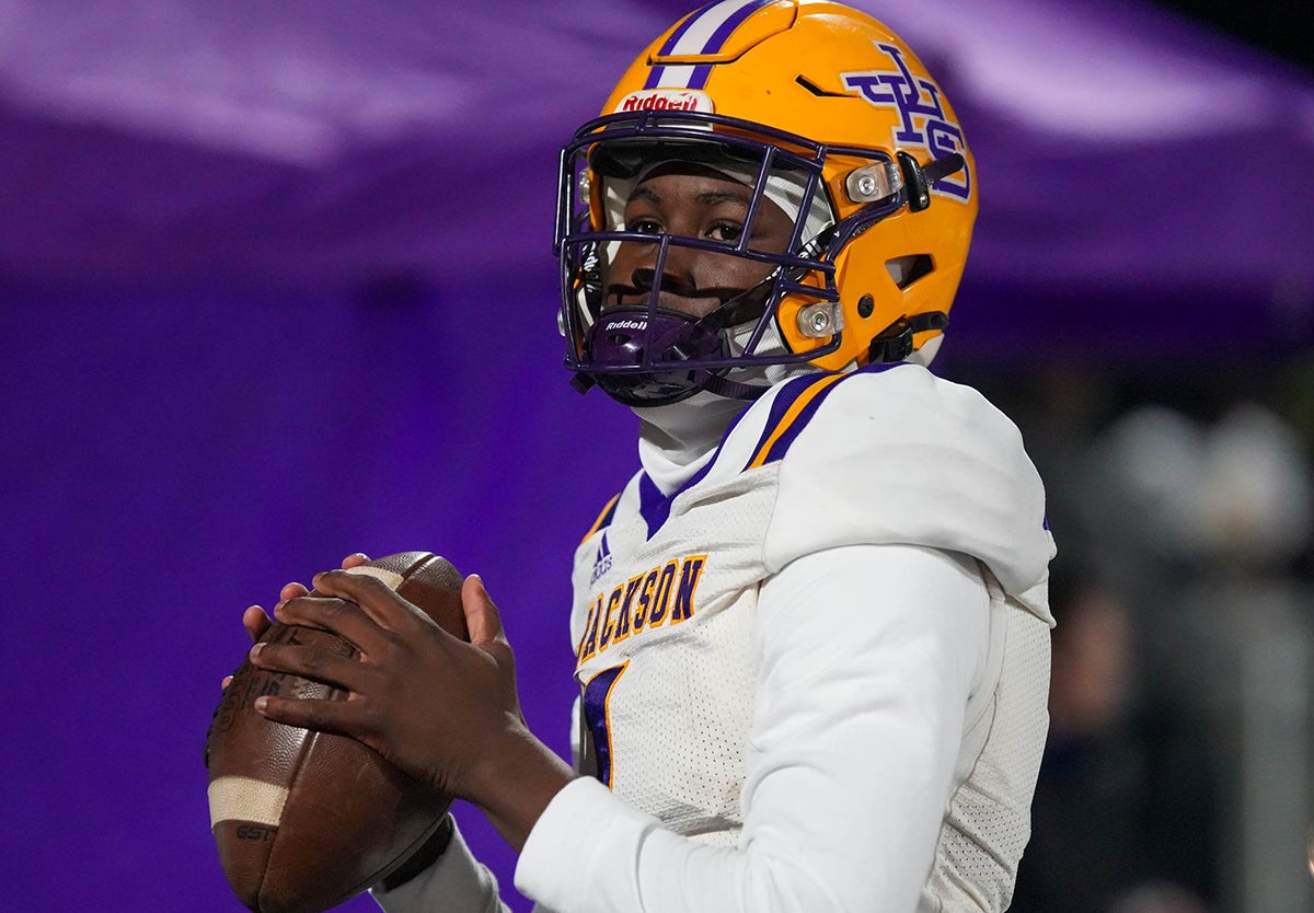 Four-star junior Landon Duckworth of Jackson (Ala.) is among this week's Stat Freaks after throwing for 535 yards and five touchdowns in the Aggies 49-7 win. (Photo: Brad Boland)