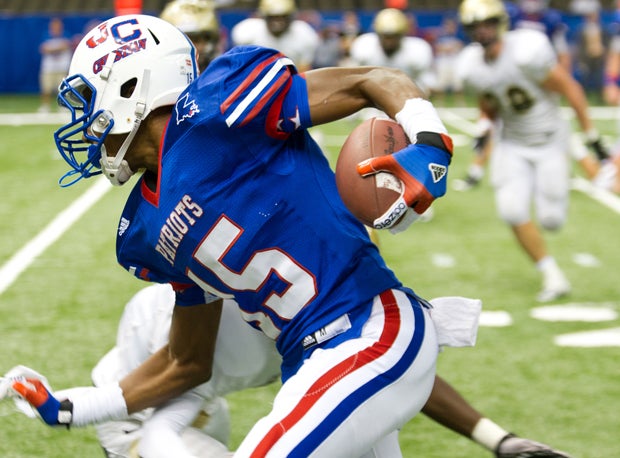 Malache Dupre of Curtis scored on a touchdown pass but he couldn't come up with a last-minute fourth-down pass in his team's 29-28 loss to St. Augustine.