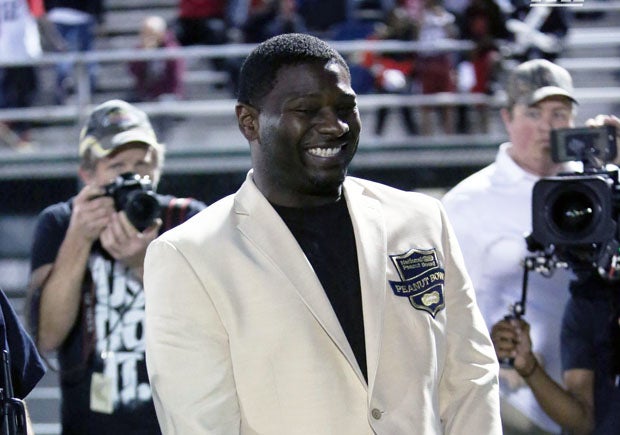 NFL Hall of Fame running back LaDainian Tomlinson, a Texas native, was honored before Friday's DeSoto-Cedar Hill game.
