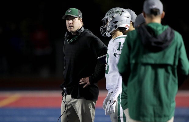 De La Salle coach Justin Alumbaugh was actually much more upbeat than this picture reveals following last week's 31-10 win over Folsom. 