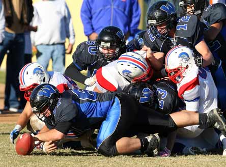 It's not just small towns in the Midwest that play 8-man football. Even schools like Faith Baptist and Windward, both in the City of Los Angeles, play the slightly different version. 