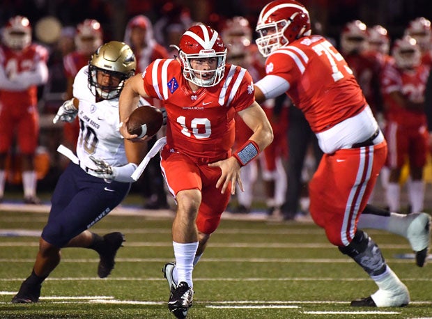 JT Daniels escaped pressure a couple of times, but mostly he sat back and threw perfect spirals — for 300 yards and five touchdowns.