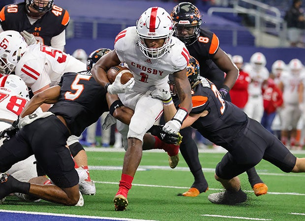 Running back Reggie Branch scores a touchdown for Crosby.