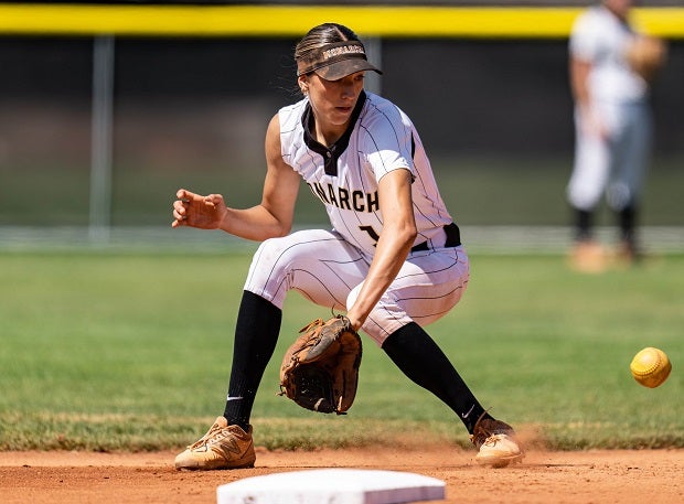 Archbishop Mitty freshman McKenna Woliczko has helped the Monarchs softball team into the section semifinals after leading the basketball team to a CIF Open Division state finals appearance. (Photo: Larry Kauk)
