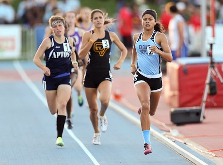 Mikaela Smith, of Clovis North, had the day's top girls 800 time of 2:10.63.