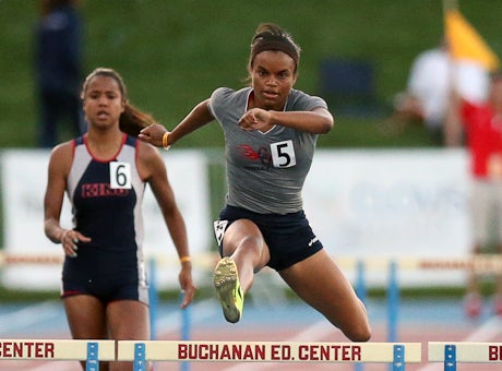 Jade Miller had the day's top 300 hurdles time.