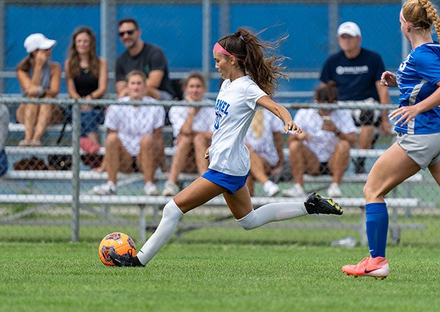 Camryn Love has three goals and three assists in 13 matches this season for Carmel's nationally-ranked soccer team. (Photo: Julie L. Brown)