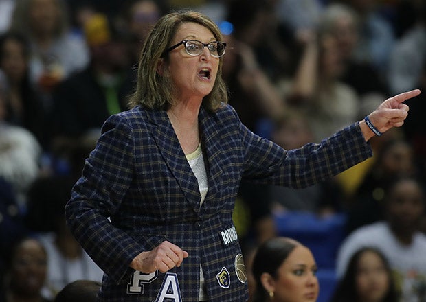 After leading Star City to four state championships games in Arkansas between 1993 and 2020, Becky Brown-Yarbrough led Pulaski Academy to another title game appearance in her first season with the program last year. She enters the 2025-26 campaign with 944 wins. (PHOTO: Justin Manning) 