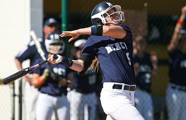 Junior Aidan Falk of Our Lady of Mercy is one of the top 60 softball players from medium-sized schools across the country.