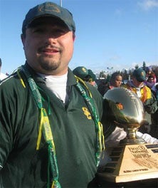 Service coach Jason Caldarera after his
team won the state 2008 title. 