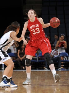 Like most of the U16 players, Mater
Dei (Santa Ana, Calif.) guard Katie
Samuelson is fighting the altitude
in Colorado Springs.