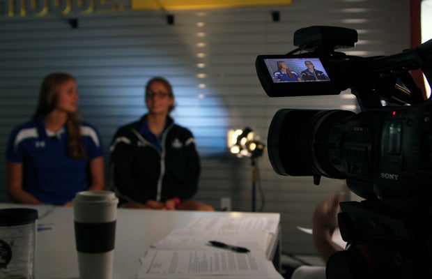 The Caron-Goudreaus have become quite accustomed to being in front of a camera these days.