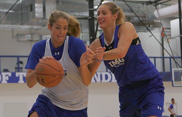 Audrey-Ann drives the lane against Khaleann days before traveling to California for the All-World Game.