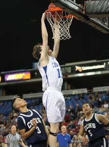 Matt Donlan dunks for Capital Christian.