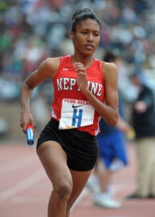 Neptune's Ajee Wilson ran a remarkable
2:03.4 leg in the 3,200 relay Thursday.