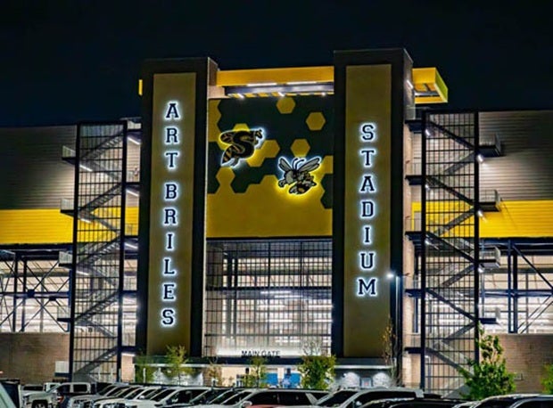 Stephenville opened its $40 million, 7,500-seat football stadium this year named after the school's legendary coach Art Briles. The coach might best be known, however, for his part in a scandal that rocked the college football world at Baylor in the early 2010s. (PHOTO: Rafael Lopez)