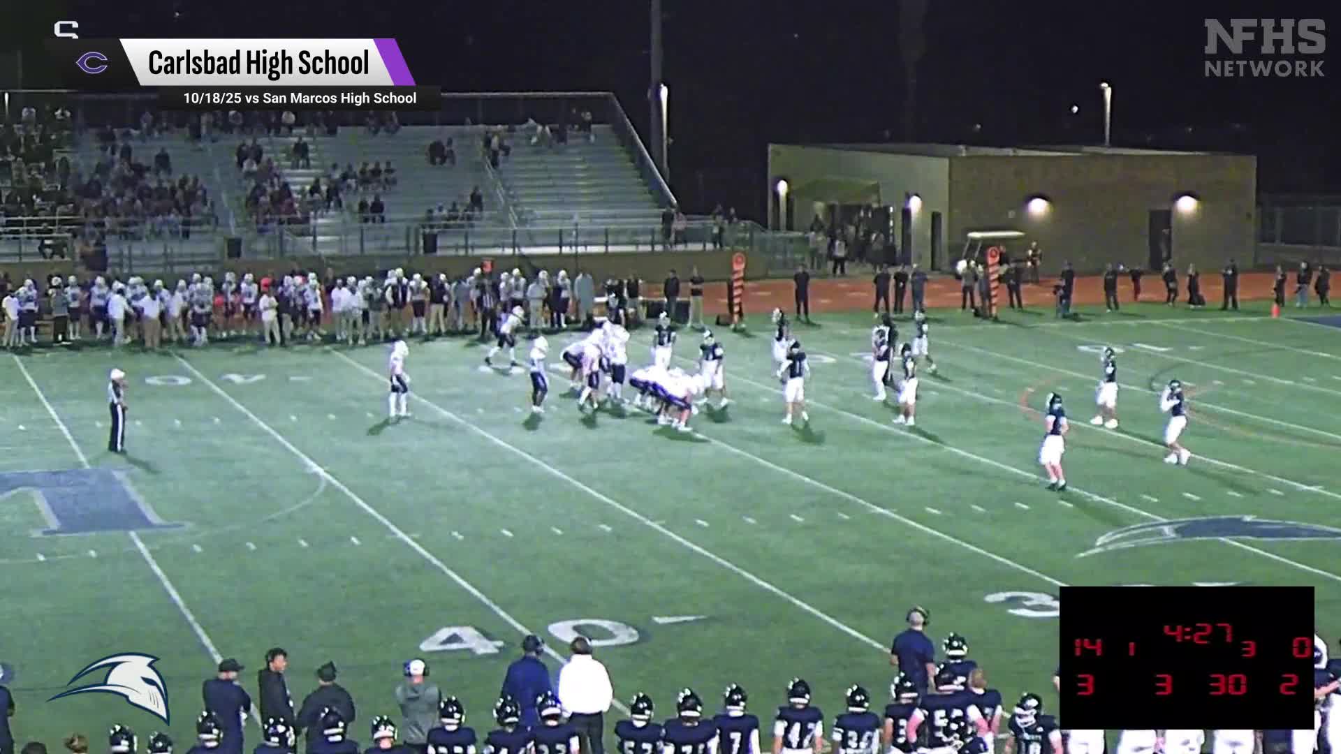 Football Recap: Eli Macneal's Big Game Can't Quite Lead Carlsbad over Cathedral Catholic + How To Watch