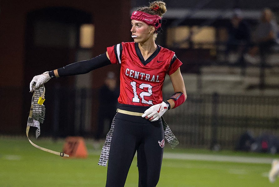 MaxPreps All-American Savannah Sevier looks to lead Central (AL) into Southern California to challenge for the MaxPreps Flag Football Showdown on Sept. 11-12. (PHOTO: Emma Holt)