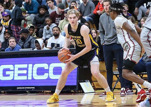 Top 25 junior Liam McNeeley contributed 10 points and seven assists in the comfortable win for the Eagles. (Photo: Lonnie Webb)