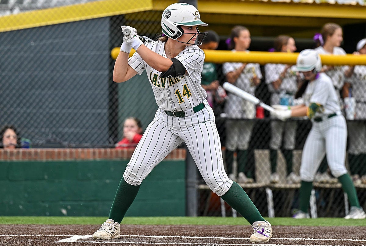 Baylor Bockhaus led No. 1 Calvary Baptist Academy with 21 home runs, 69 RBI and a .486 batting average in 2026. The sophomore already has 61 home runs in her high school career. (PHOTO: Wayne Grubbs)