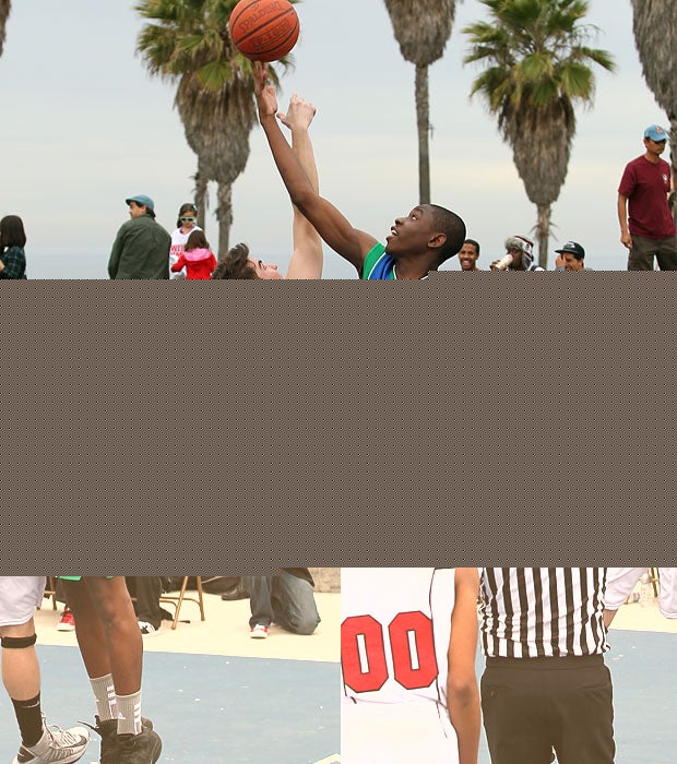 Oakwood and Pacifica Christian faced off Saturday in an unusual setting for high school basketball - outdoors. The contest was played at the famous Venice Beach courts in Southern California. Pacifica Christian claimed a 50-41 victory. 