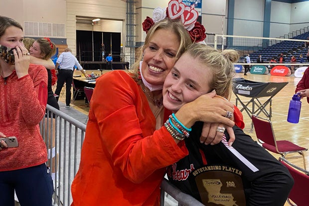 Ellen (left) and May Manning each led their Academy of the Sacred Heart teams to state titles.