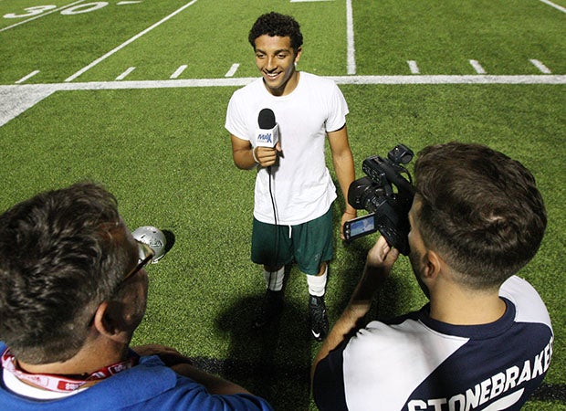 Anthony Sweeney gets a post-practice interview.
