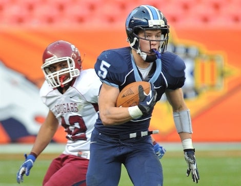 Valor Christian running back Christian McCaffrey is the All-Colorado offensive player of the year after leading the Eagles to their fourth consecutive state title.