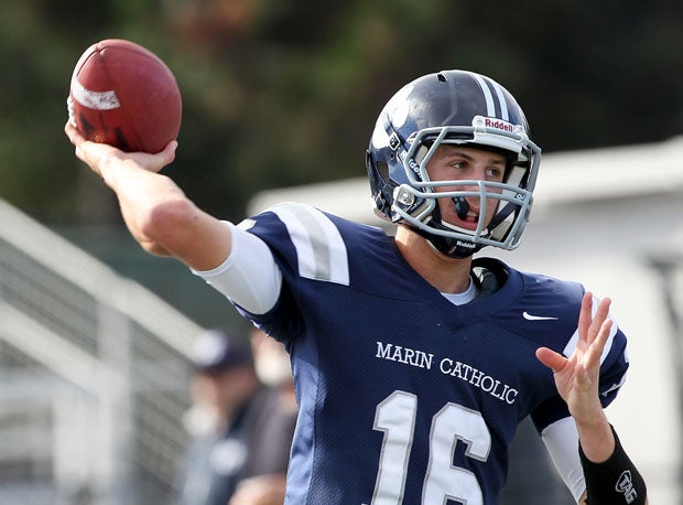Jared Goff threw for 3,692 yards and 40 touchdowns his senior year at Marin Catholic.