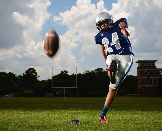 Coulson's path to the football team wasn't exactly formed by a lifelong love of the sport. She accepted a challenge and impressed the coaches.