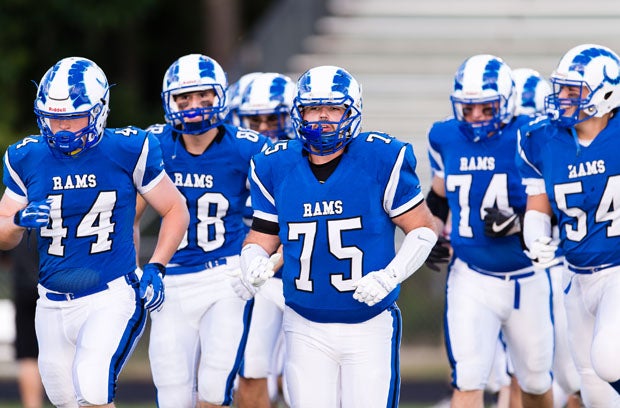 The Kennebunk Rams took the field of last year's State Class B title game.