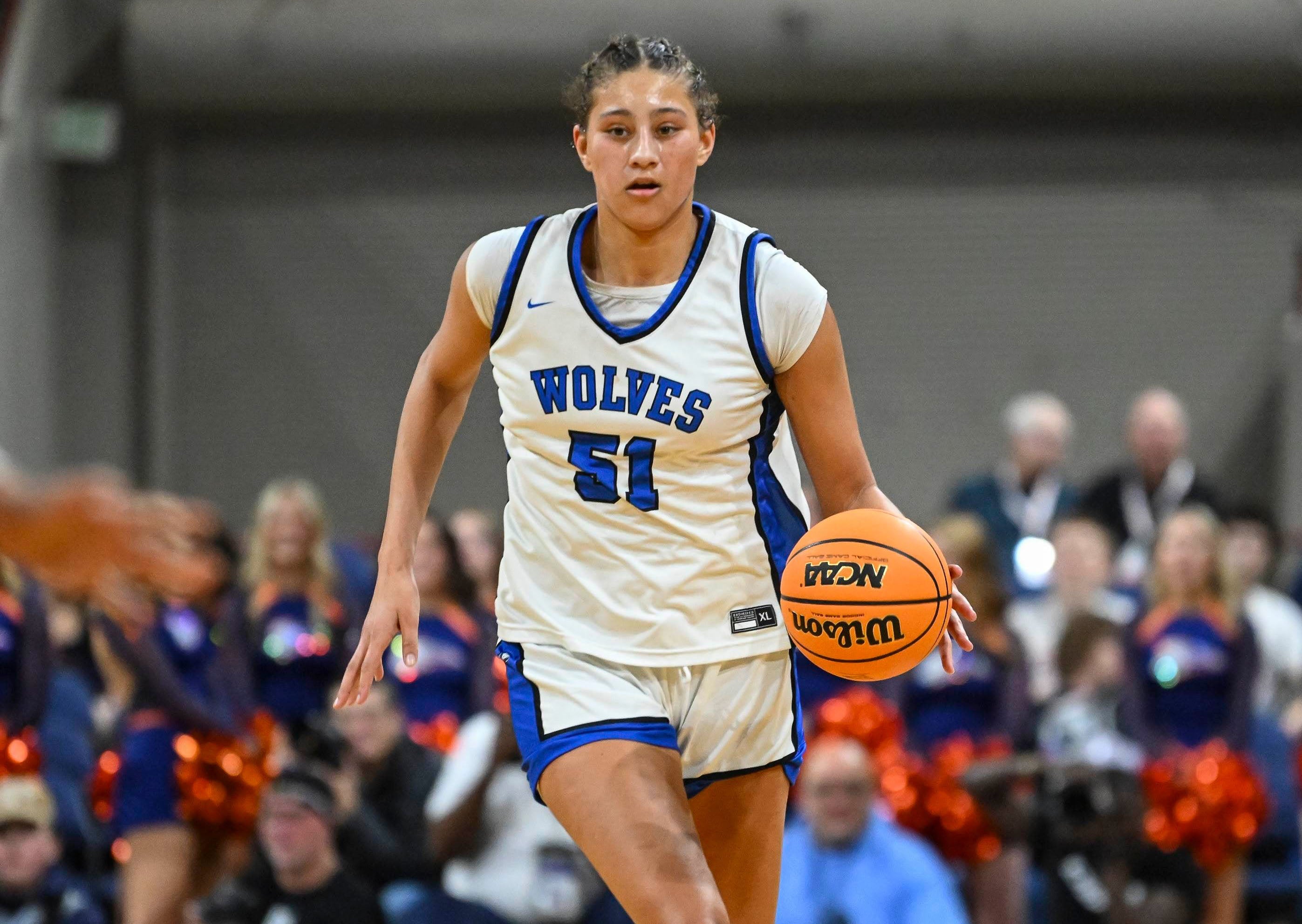 For the third straight year, Sienna Betts is the Colorado MaxPreps Player of the Year after leading the Wolves to the Class 6A title. The UCLA commit averaged a double-double on the season and dropped 21 and 16 in the state championship game. (PHOTO: Derek Regensburger)