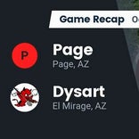 Dysart beats Page for their third straight win