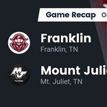 Football Game Recap: Mount Juliet Golden Bears vs. Franklin Admirals