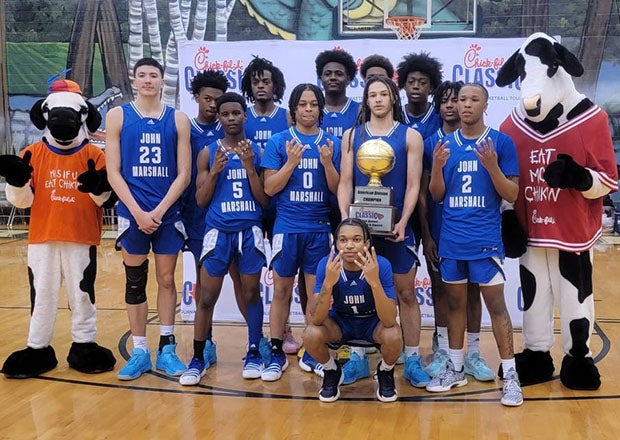 John Marshall celebrates with the trophy after winning the Chick-fil-A Classic American Division title. (Photo: Chick-Fil-A Classic)